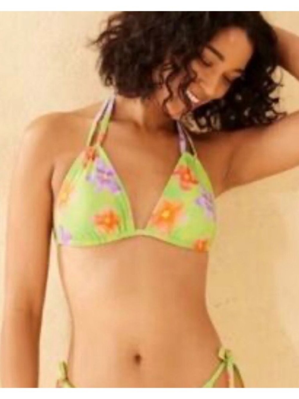NEW Wild Fable Reversible Triangle Adjustable Floral Bikini Top - Size: Medium